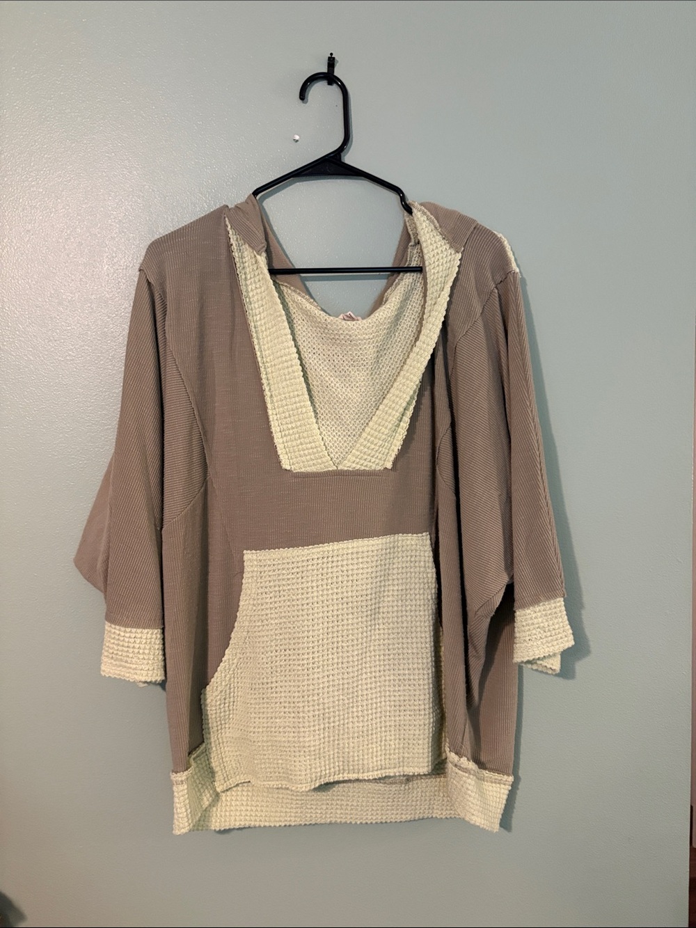 POL Sage Waffle-Knit Hooded Top